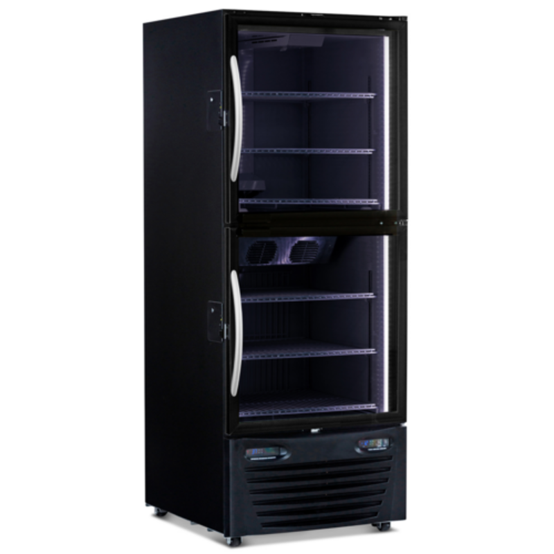Minus Forty 22-UDGH-L2-BK-BI 30-Inch Dual-Zone Glass Door Merchandiser Refrigerator and Freezer