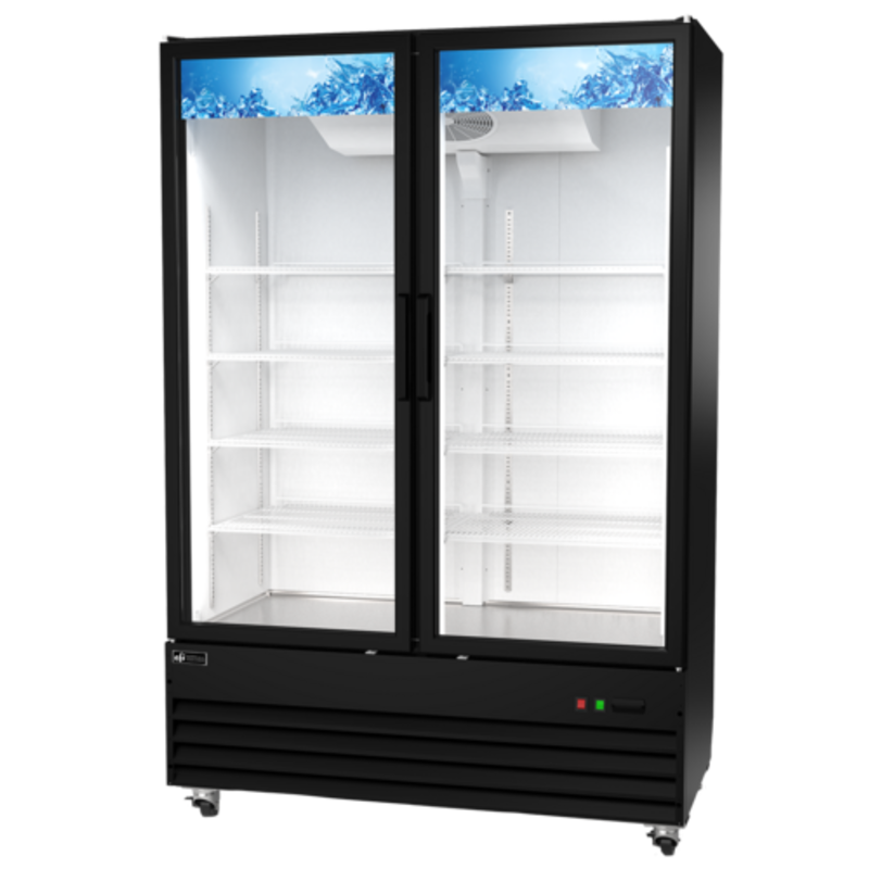 EFI 54-Inch Black Commercial Glass Door Display Refrigerator C2-54GDX