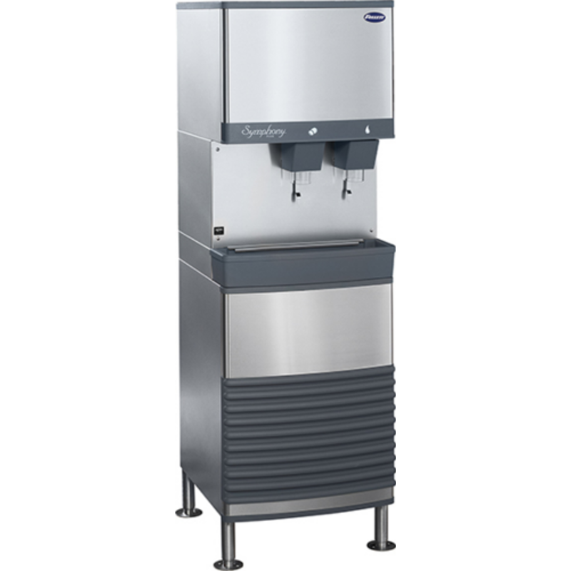 Follett 25FB414W-L Freestanding 425-Lb Water-Cooled Ice and Water Dispenser for healthcare and corporate use.