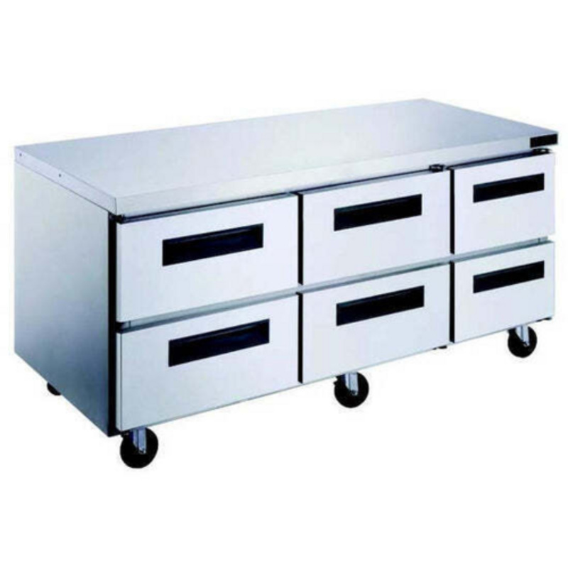 New Air NUR-72-6D 72.5-Inch 6-Drawer Commercial Undercounter Refrigerator