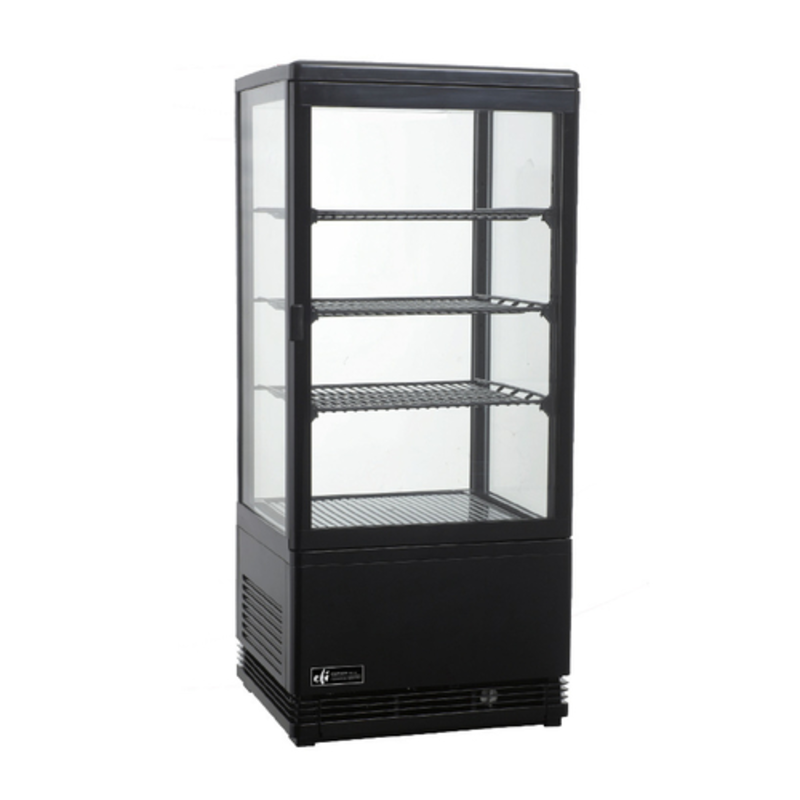 EFI CGCM-1738-B 2.9 Cu. Ft. Black Four-Sided Glass Refrigerated Display Case