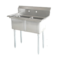 Omcan 25252 Heavy-Duty 72-Inch Two-Compartment Commercial Sink
