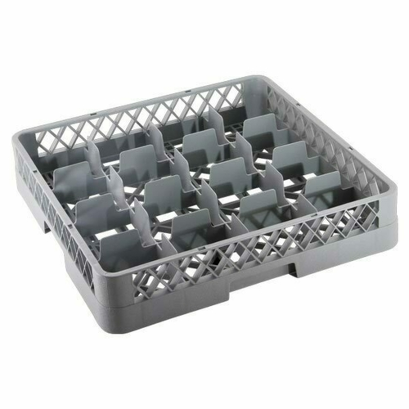 Omcan 43501 Heavy-Duty 16-Compartment Glass Washing Rack (19.7" x 19.7")
