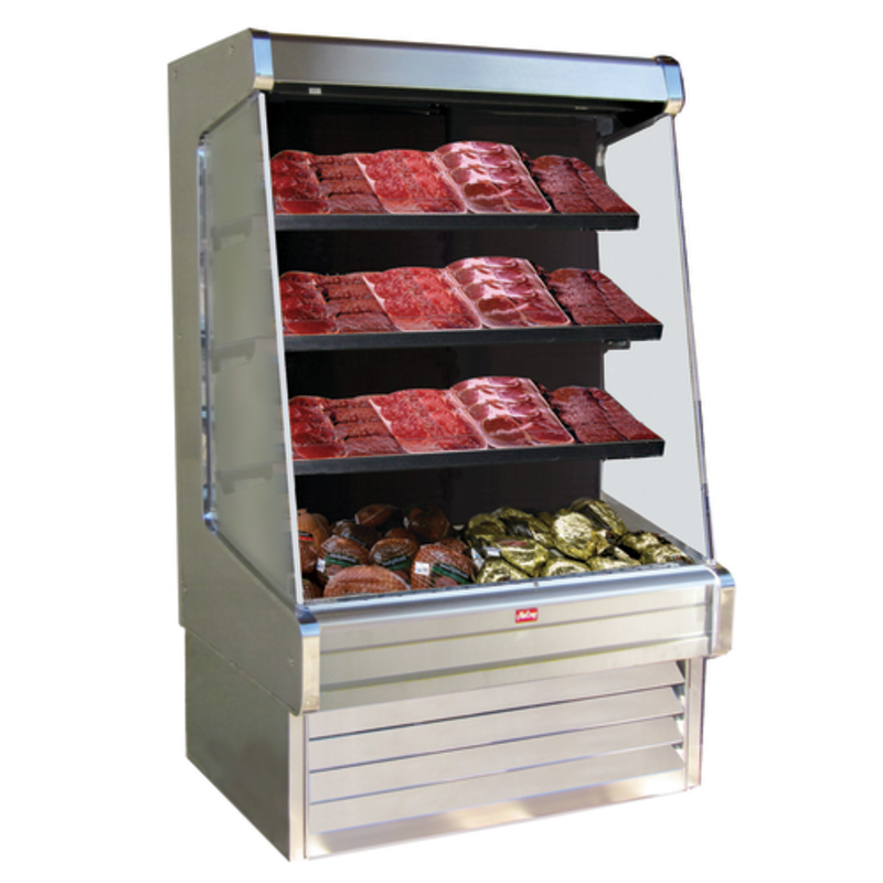Howard-McCray SC-OM30E-4-S-LED 51" Stainless Steel Self-Contained Open Meat Merchandiser