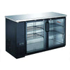 UBB-24-60G-HC Two Glass Door Back Bar Cooler with ample storage and sleek design for bars and restaurants.