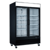 G1.2BM2F-HC Two Swinging Glass Door Refrigerator with clear visibility and LED lighting.