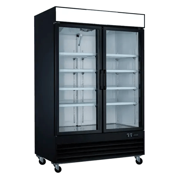 G768BM2F-HC Two Swinging Glass Door Refrigerator - 49" Width