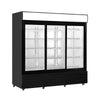 KXG-1985S three sliding glass door refrigerator with ample display and storage for beverages and perishable foods.