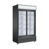P800WA two sliding glass door refrigerator with spacious interior for storing beverages and perishable goods.