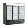 SG1.9L3-HC three glass door refrigerator with three glass doors and adjustable shelves for versatile storage.