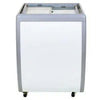 Flat glass top ice cream freezer showing a sleek design, perfect for commercial spaces.