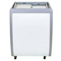 Flat glass top ice cream freezer showing a sleek design, perfect for commercial spaces.