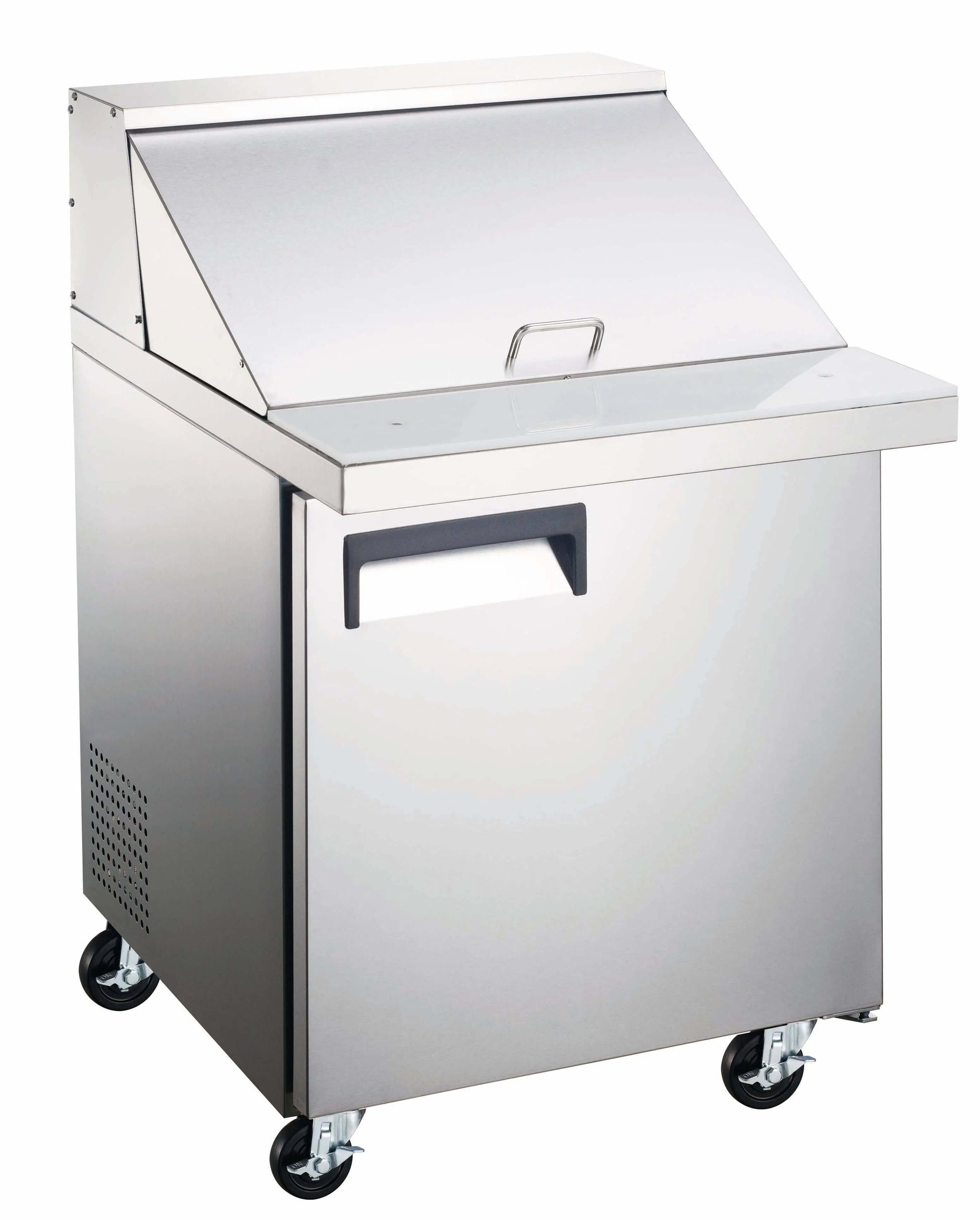 SCLM1 Refrigerated Mega Top Prep Table 27.5" ideal for small commercial kitchens with efficient workspace.