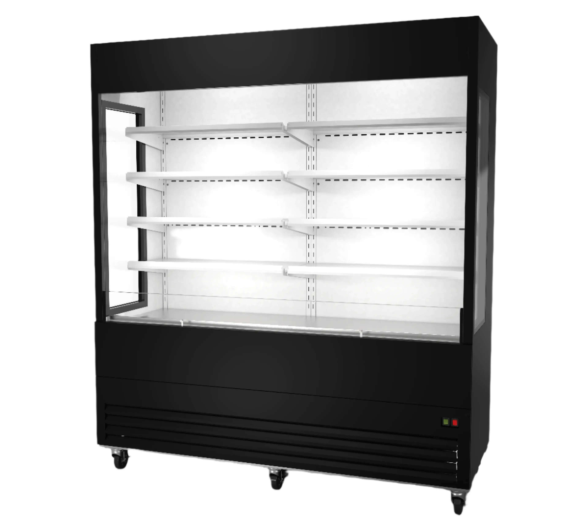 OAM-72G-HC Open Case Refrigerator with Glass Sides - 72" Width