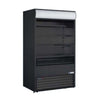RTS-700L Open Case Display Refrigerator with black finish and shelves for organizing products.