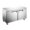 UUC60R Two Solid Door Under Counter Cooler 60 inch with stainless steel finish, ideal for commercial kitchens.