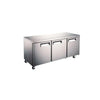 UUC72R Three Solid Door Under Counter Cooler, sturdy design for commercial refrigeration, ideal for professional kitchens.
