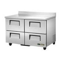 True 48-Inch 4-Drawer Commercial Worktop Refrigerator TWT-48D-4-HC, perfect for efficient kitchen workflow. Ideal 48-inch commercial worktop refrigerator.