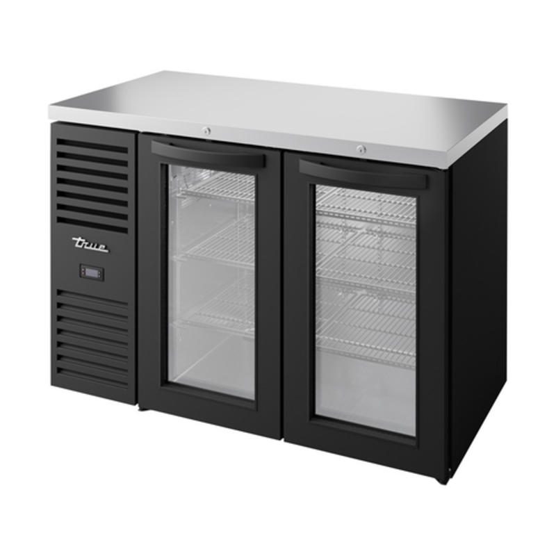 True TBR48-RISZ1-L-B-GG-1 48-Inch Two-Section Glass Door Back Bar Refrigerator