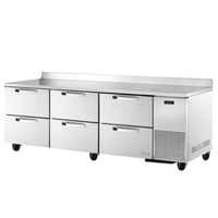 True 93-Inch Spec Series Commercial Worktop Refrigerator with Drawers for efficient food prep.