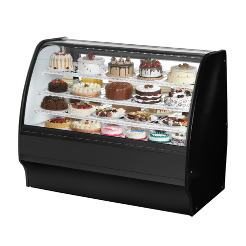 True 59-1/4-Inch Refrigerated Curved Glass Bakery Display Case TGM-R-59-SC/SC-B-W