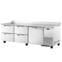 True Refrigeration 93-Inch Deep Worktop Refrigerator with 4 Drawers & 1 Door, a commercial worktop refrigerator with drawers.