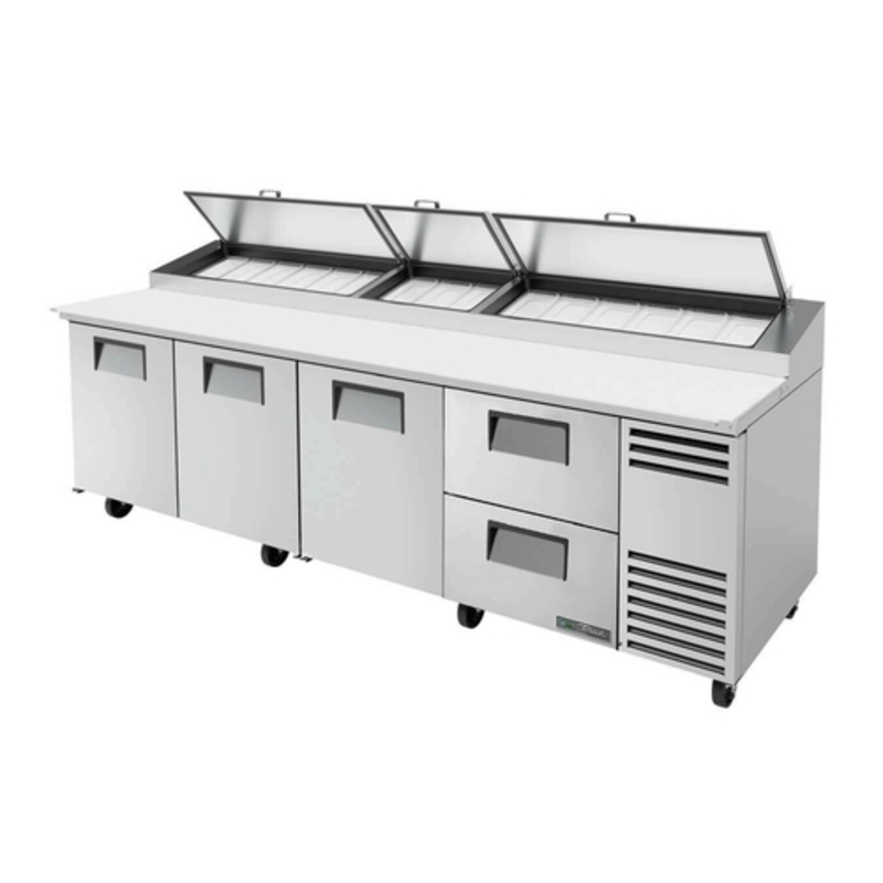 True Refrigeration TPP-AT-119D-2-HC 119.25" Refrigerated Pizza Prep Station