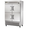 True Refrigeration TS-49F-4-HC commercial reach-in freezer with solid half doors for commercial kitchen storage.