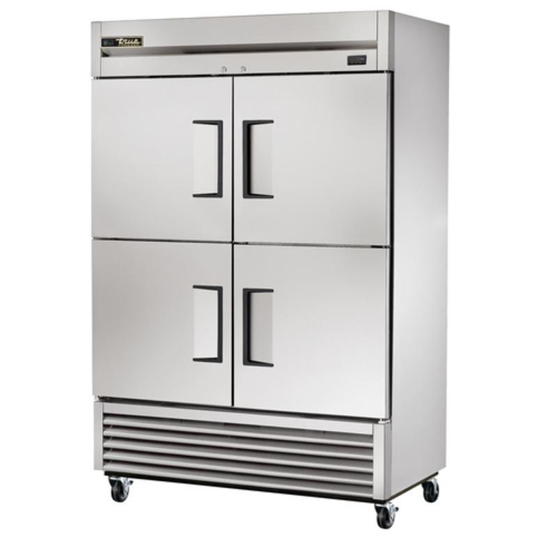 True Refrigeration TS-49F-4-HC commercial reach-in freezer with solid half doors for commercial kitchen storage.
