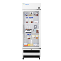 True Scientific chromatography laboratory refrigerator with glass doors for storing sensitive materials.