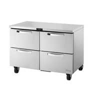 True SPEC SERIES 48-Inch 4-Drawer Undercounter Freezer for commercial kitchen storage.