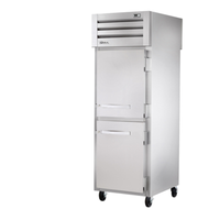 True SPEC SERIES STG1FPT-2HS-2HS 27.5" pass-through solid half-door freezer with dual-sided access.