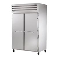 True STG2F-2S-HC 52-Inch Solid Reach-In Commercial Freezer with two doors and stainless steel finish.