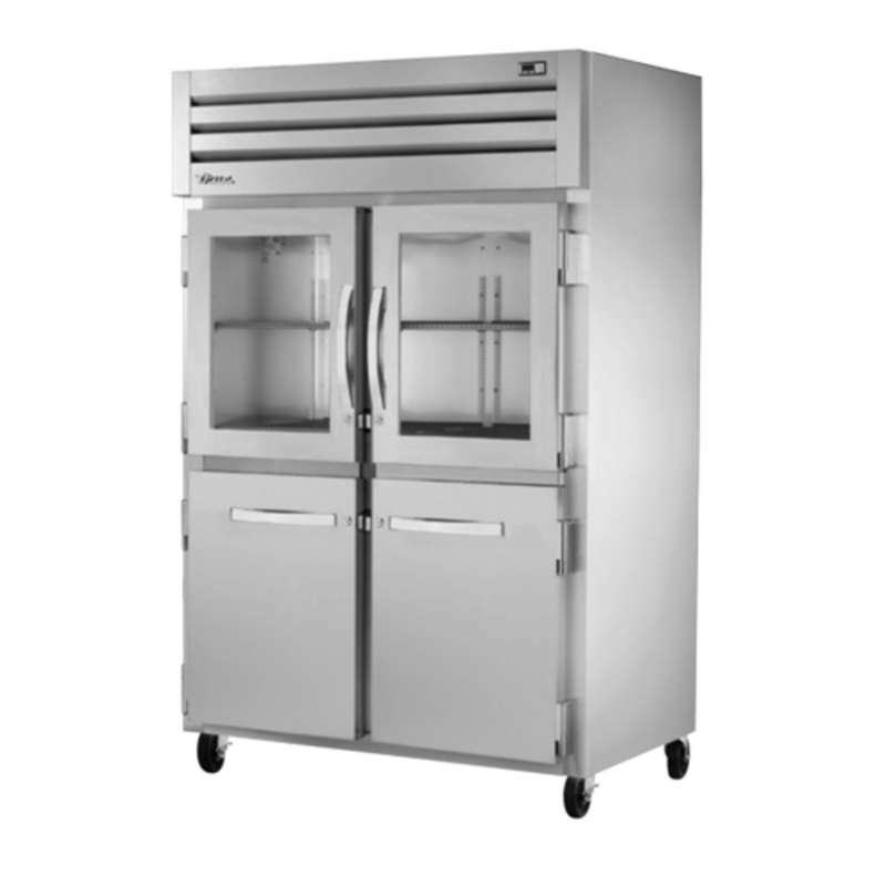 True STR2R-2HG/2HS-HC 52.63-Inch Commercial Reach-In Refrigerator with Combination Doors
