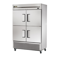 True T-49-4-HC 54-Inch Two-Section Solid Half-Door Commercial Refrigerator for efficient food storage in commercial kitchens.