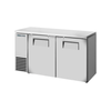 True TBB24-60-2S-Z1-SFT-S-1 60-Inch Solid Door Outdoor Back Bar Cooler Stainless Steel for beverage storage.