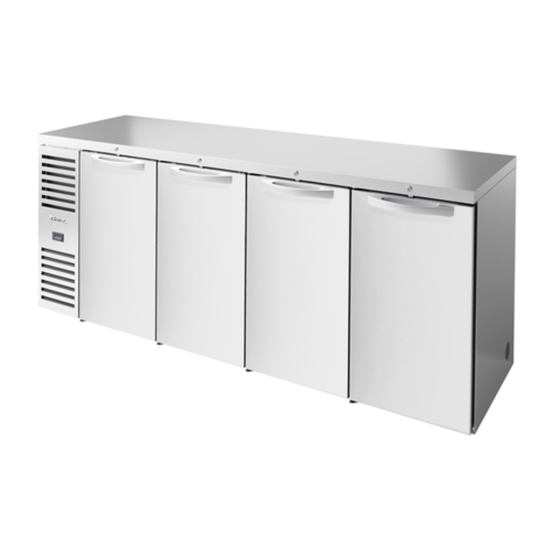 True TBR92-RISZ1-L-S-SSSS-1 92-Inch Four-Door Commercial Back Bar Cooler, Stainless Steel