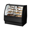 True TGM-DZ-48-SC/SC-W-W 48.25" White Dual Zone Bakery Display Case with assorted pastries.