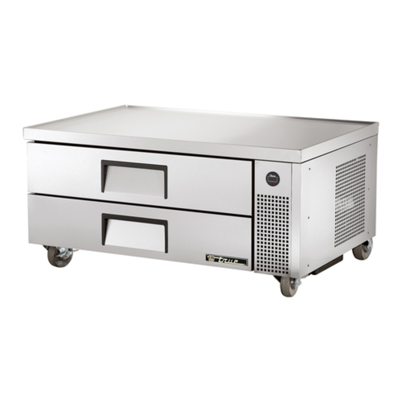 True TRCB-52-HC 52-Inch Commercial Two-Drawer Refrigerated Chef Base for efficient kitchen storage.