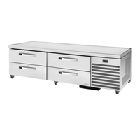 True TRCB-79-HC~SPEC3 79-inch refrigerated chef base with four drawers for kitchen storage.