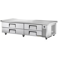 True TRCB-82-86-HC commercial refrigerated chef base with four drawers and stainless steel design.