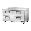 True TWT-60D-4-HC 60-Inch Commercial Worktop Refrigerator with Drawers, Stainless Steel Construction