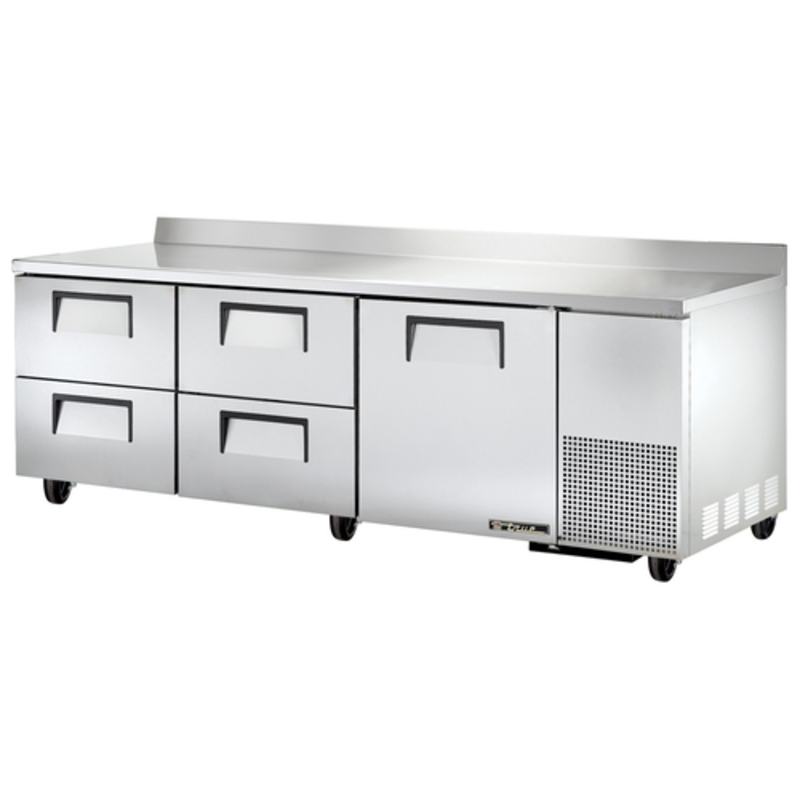 True TWT-93D-4-HC Stainless Steel Refrigerated Worktop Counter for Commercial Kitchens