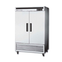 Maxx Cold MCF-49FDHC 54-inch Solid Two-Door Commercial Reach-In Freezer in stainless steel.