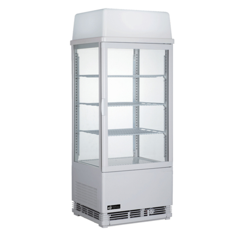 EFI CGSM-1742-W-L 16.9-Inch White Square Glass Refrigerated Merchandiser