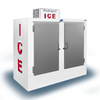 Leer L075UCSP outdoor ice merchandiser R290 with solid door design for packaged ice storage.