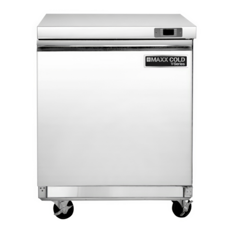 Maxx Cold MVF29UHC V-Series commercial undercounter freezer with stainless steel exterior, 29-inch, 7.8 Cu. Ft. capacity.