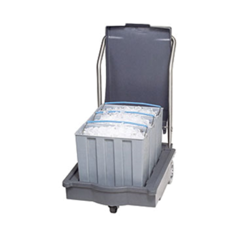 Follett 00112771 SmartCART 75 Polyethylene Mobile Ice Caddy with 3 Totes
