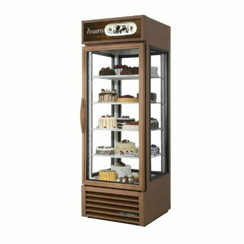 True Refrigeration G4SM-23-HC~TSL01 23 Cu. Ft. Copper Finish 4-Sided Glass Merchandiser
